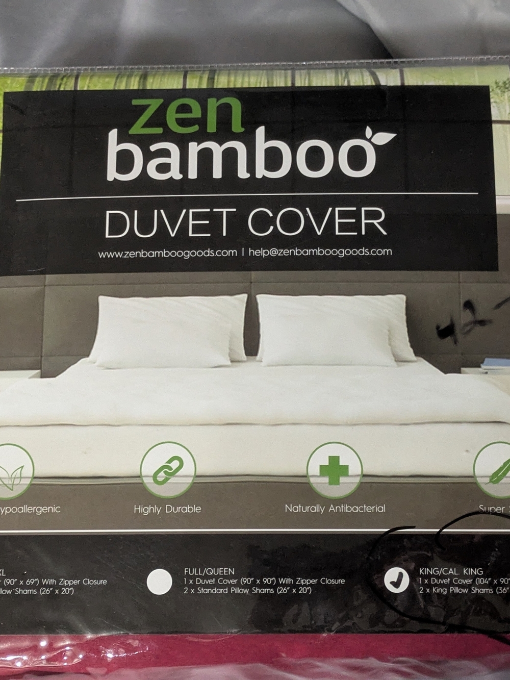 Zen BAMBOO Burgundy Duvet Cover - Soft Breathable Bamboo Bedding